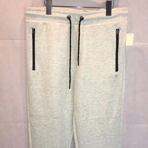 Aeropostale Men’s Jogger Sweatpants Light Gray, Zip Pockets, Drawstring | Size M